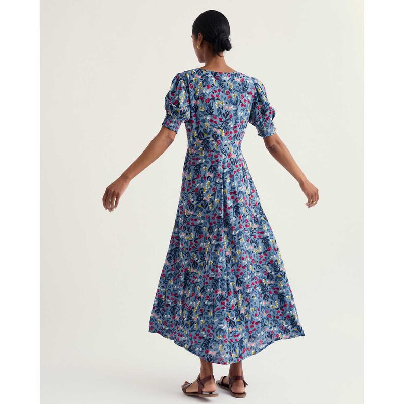 Seasalt Cornwall Marsh Violet Dress - Spring Stems Seascape Mix image number 1